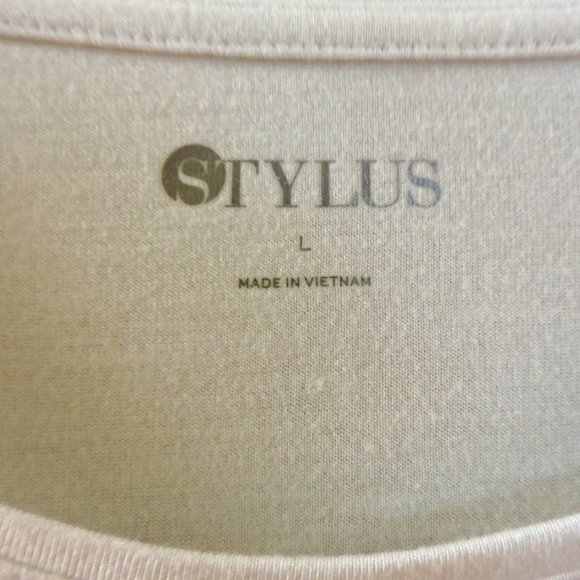 STYLUS womens size L, long sleeve, white, crew neck, top - Picture 8 of 8